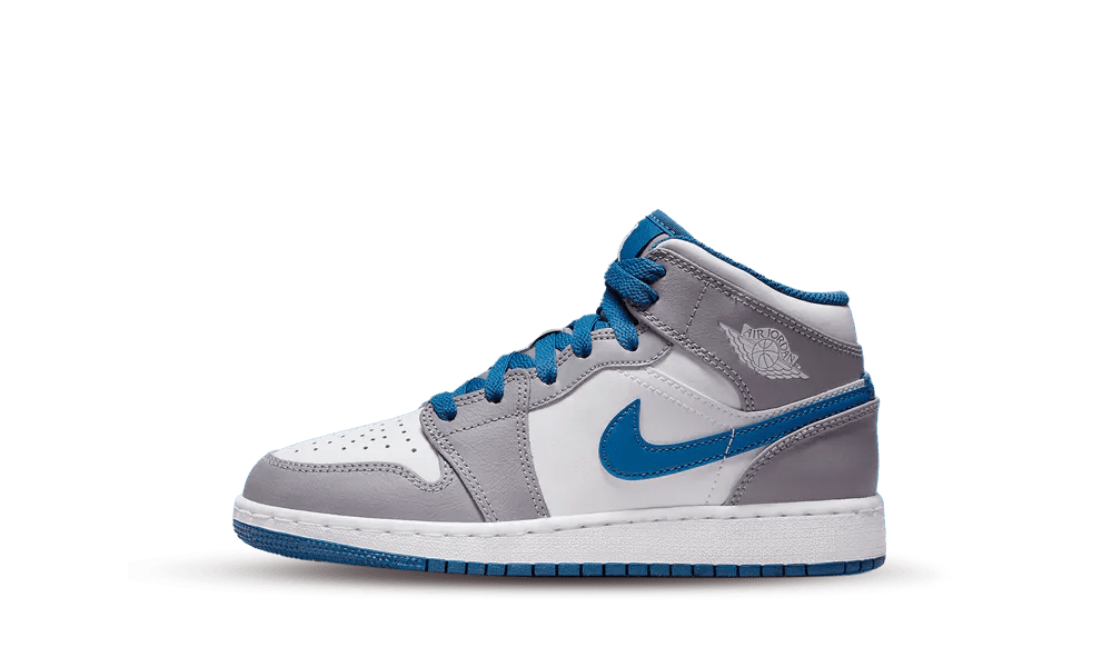 Air Jordan 1 Mid True Blue Cement (GS)