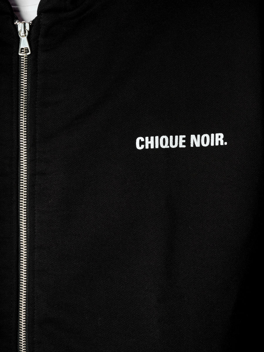 Chique Noir - 3M REFLECTIVE ZIP HOODIE - BLACK - Mentastore