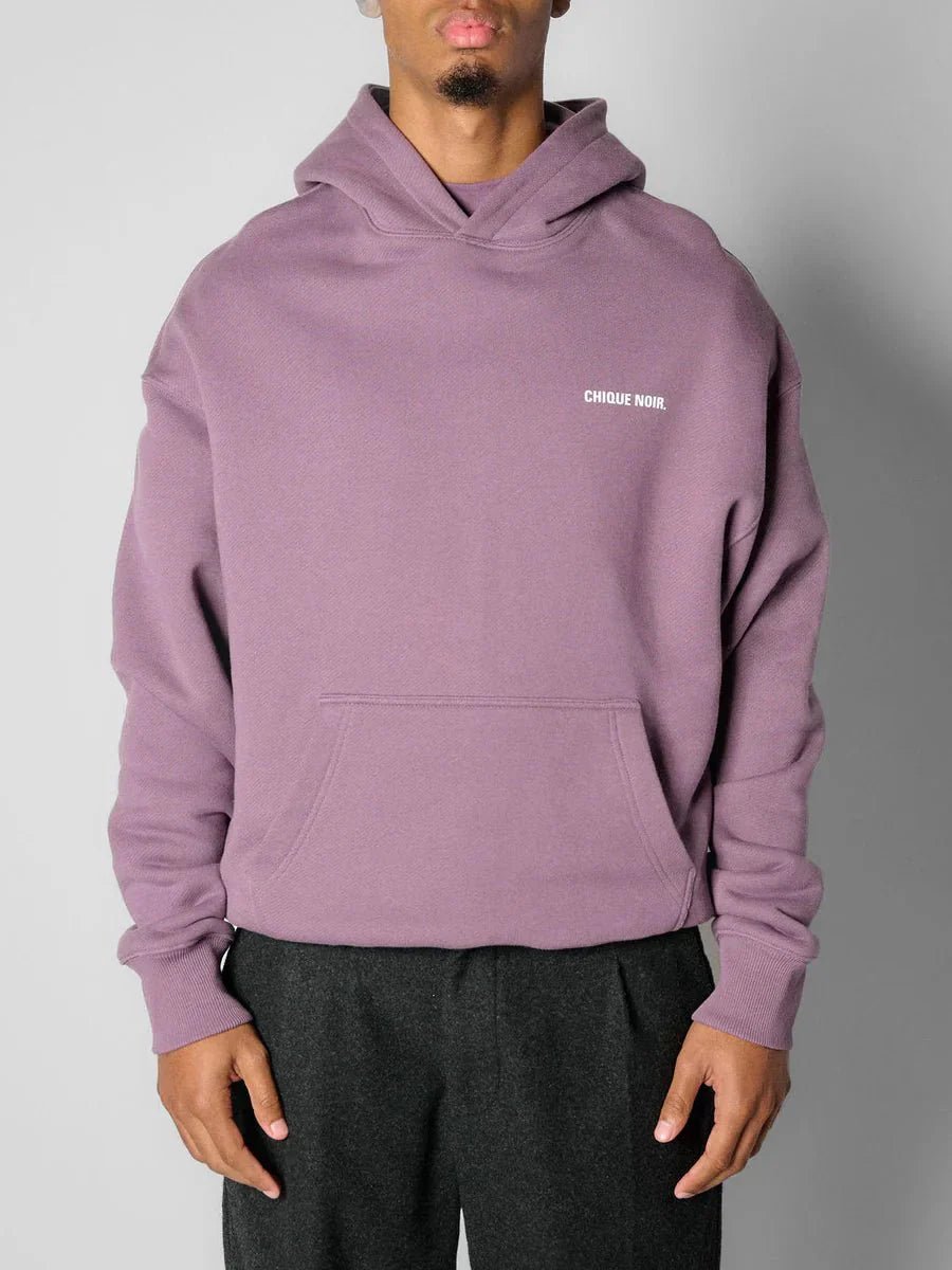 CHIQUE NOIR - BLURRY LOGO HOODIE - PLUM - Mentastore