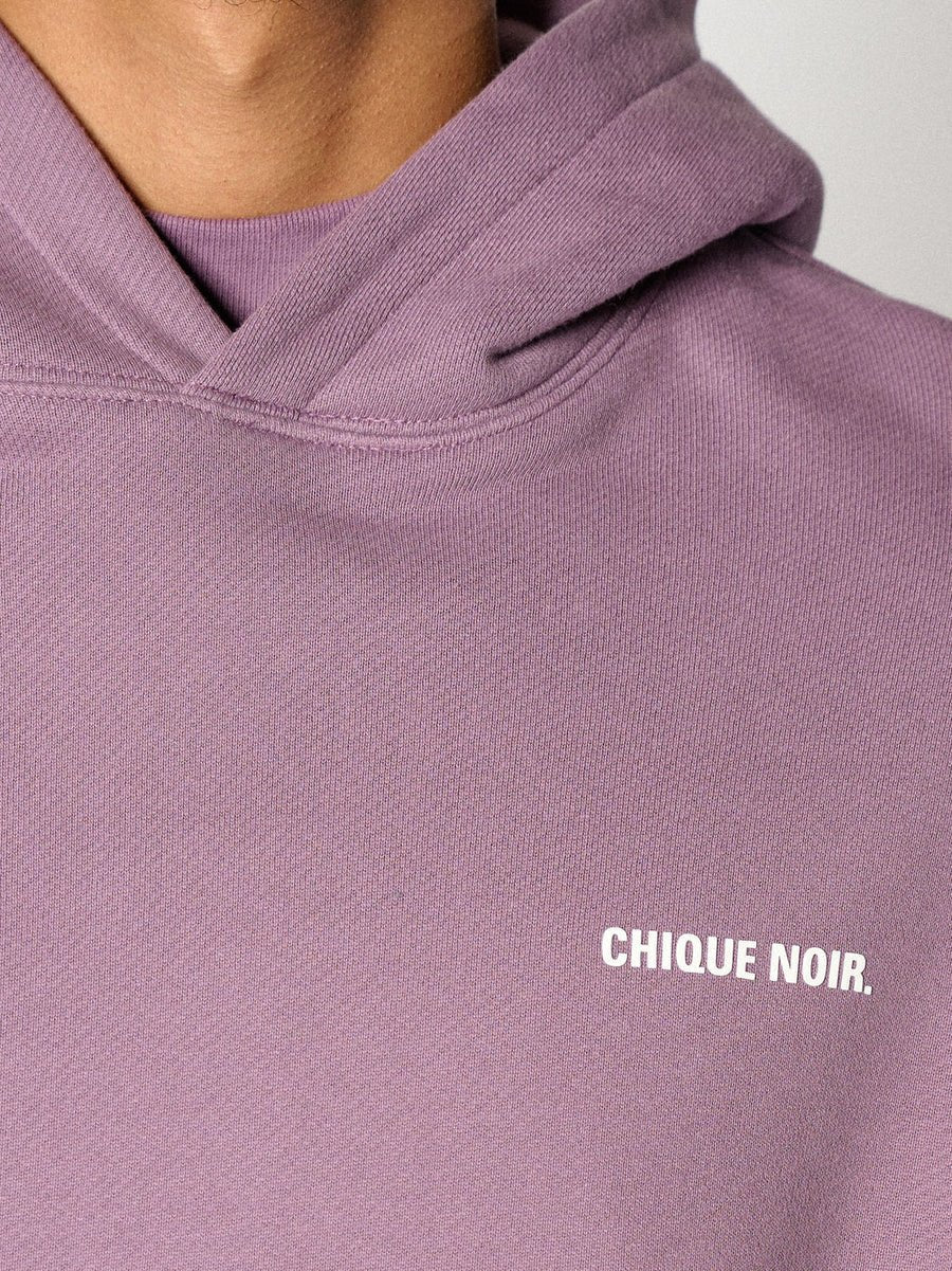 CHIQUE NOIR - BLURRY LOGO HOODIE - PLUM - Mentastore