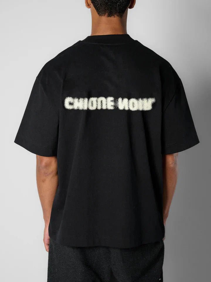 CHIQUE NOIR - BLURRY LOGO TEE - JET BLACK - Mentastore