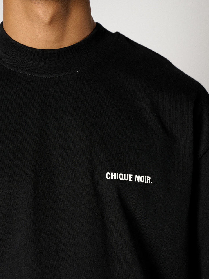 CHIQUE NOIR - BLURRY LOGO TEE - JET BLACK - Mentastore