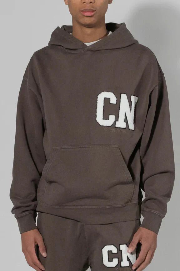 CHIQUE NOIR - CN. PATCH HOODIE - CHOCOLATE - Mentastore