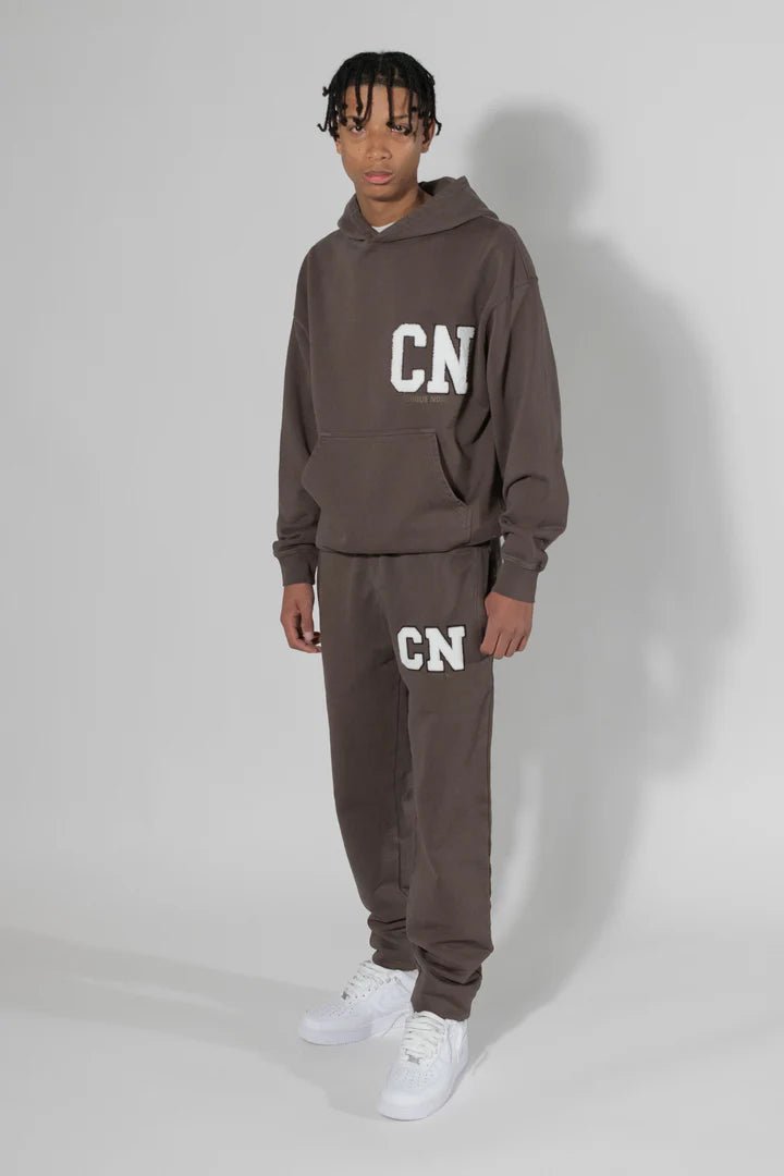 CHIQUE NOIR - CN. PATCH HOODIE - CHOCOLATE - Mentastore