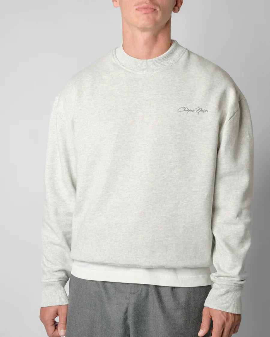 CHIQUE NOIR - CREWNECK - GREY MELANGE - Mentastore