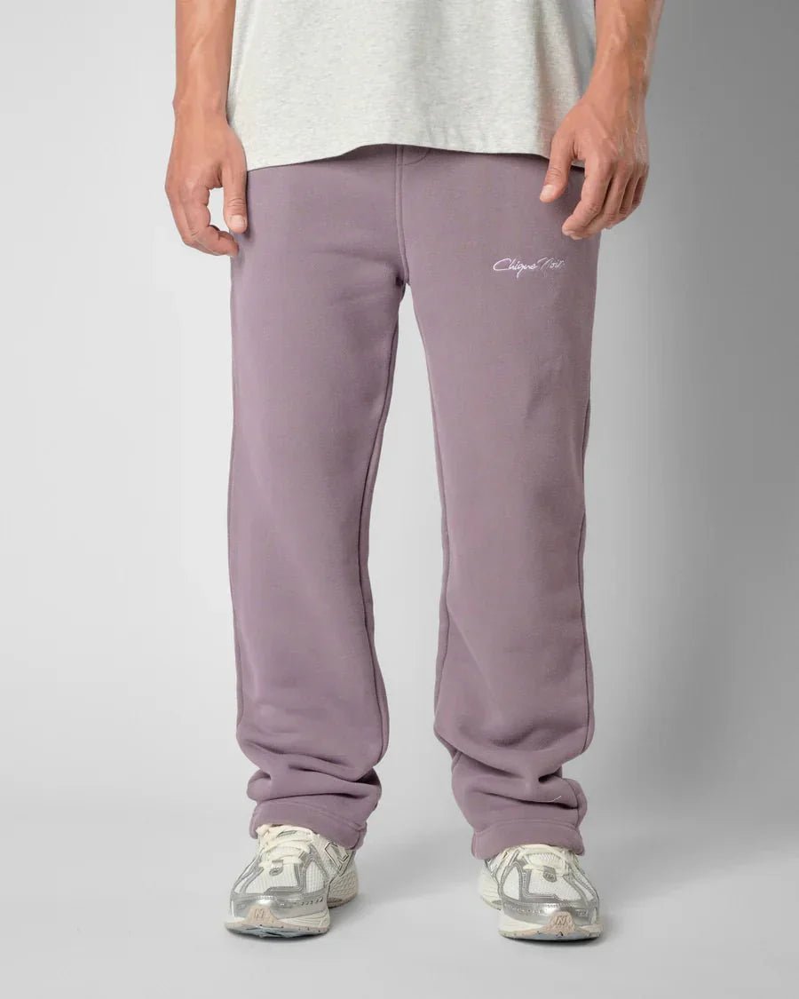 CHIQUE NOIR - WIDE LEG SWEATPANTS - PLUM - Mentastore