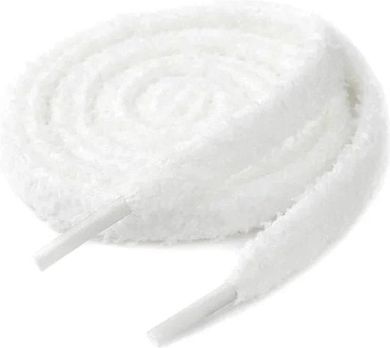 Fluffy laces white 120 cm - Mentastore