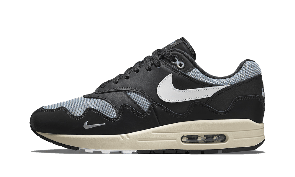 Nike Air Max 1 Patta Waves Metallic Silver White Black - Mentastore