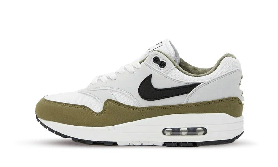 Nike air max 1 white black medium olive - Mentastore